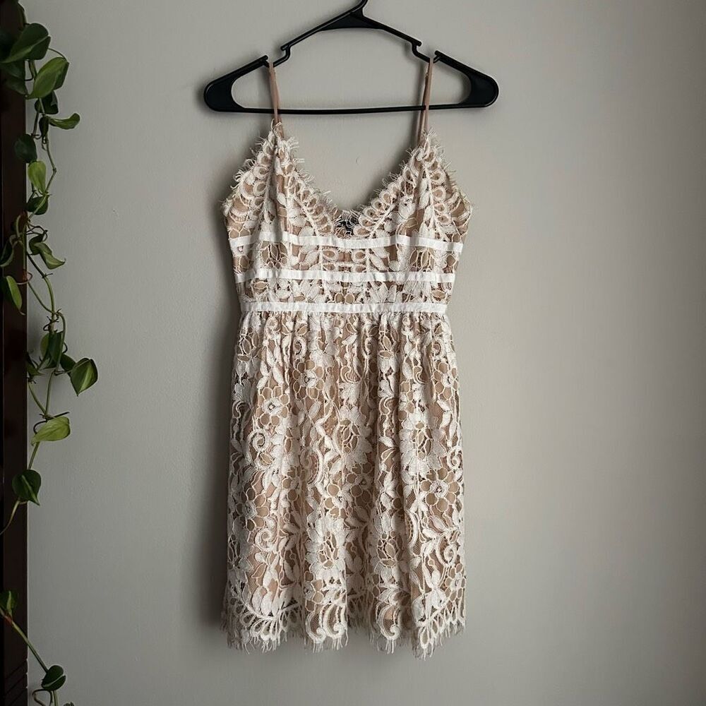 NBD Give It Up Lace Mini Dress Fit and Flare size XS